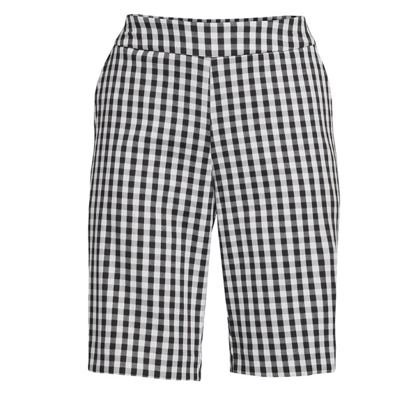 Time and Tru Womens Black Gingham Checked Casual Pull On Bermuda Shorts Size XL - Picture 3 of 6
